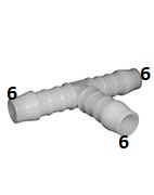 TRÓJNIK T POM plastikowy wąż 6 mm łącznik złączka