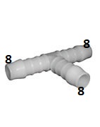 TRÓJNIK T POM plastikowy wąż 8 mm łącznik złączka