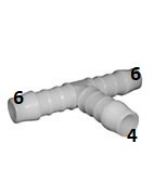 TRÓJNIK T POM plastikowy wąż 6-4-6 mm łącznik złączka REDUKCJA