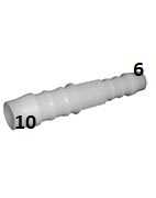 ŁĄCZNIK PROSTY 10-6 POM  REDUKCJA plastikowy na wąż  mm złączka