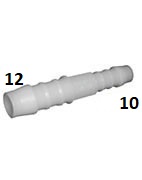 ŁĄCZNIK PROSTY 12-10 POM  REDUKCJAplastikowy na wąż 12-8 mm złączka