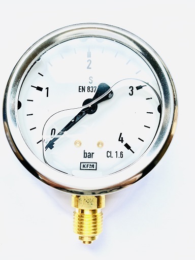 Manometr 1/4" 0-4, gliceryna 63mm WIKA zegar glicerynowy