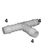 TRÓJNIK T POM plastikowy wąż 4 mm łącznik złączka