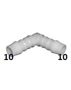 ŁĄCZNIK KĄTOWY 10 mm POM plastikowy na wąż złączka