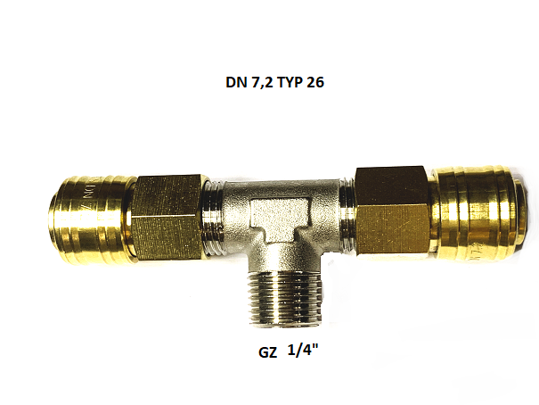 TRÓJNIK typu T1/4" GZ ROZGAŁĘŹNIK Y DO KOMPRESORA PNEUMATYCZNY
