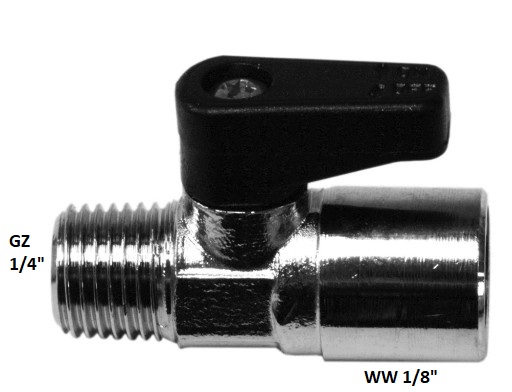 Zawór kulowy WZ 1/8-1/4 redukcyjny pneumatyczny GZ1/4-GW1/8