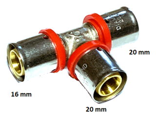 TRÓJNIK T PEX 20-20-16mm ZAPRASOWYWANE MOSIĄDZ DIAMOND PL typ U