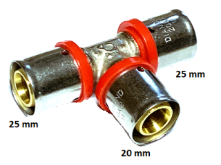 TRÓJNIK T PEX 25-20-25mm ZAPRASOWYWANE MOSIĄDZ DIAMOND PL typ U