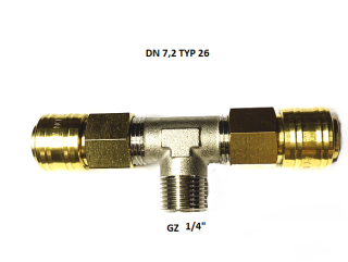TRÓJNIK typu T1/4" GZ ROZGAŁĘŹNIK Y DO KOMPRESORA PNEUMATYCZNY