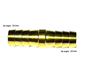 Łącznik króciec na wąż 10 mm mosiądz