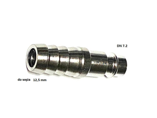 Króciec na wąż 12,5mm mosiądz niklowany