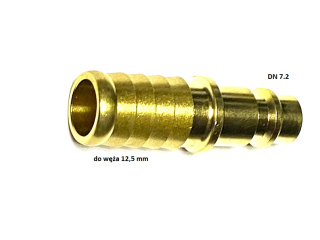 Króciec na wąż 12,5mm mosiądz 