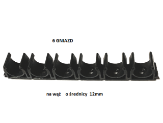  LISTWA 6 GNIAZD 12 mm DO PRZEWODÓW PA PE PU TEKALAN PNEUMATYCZNYCH 12 mm